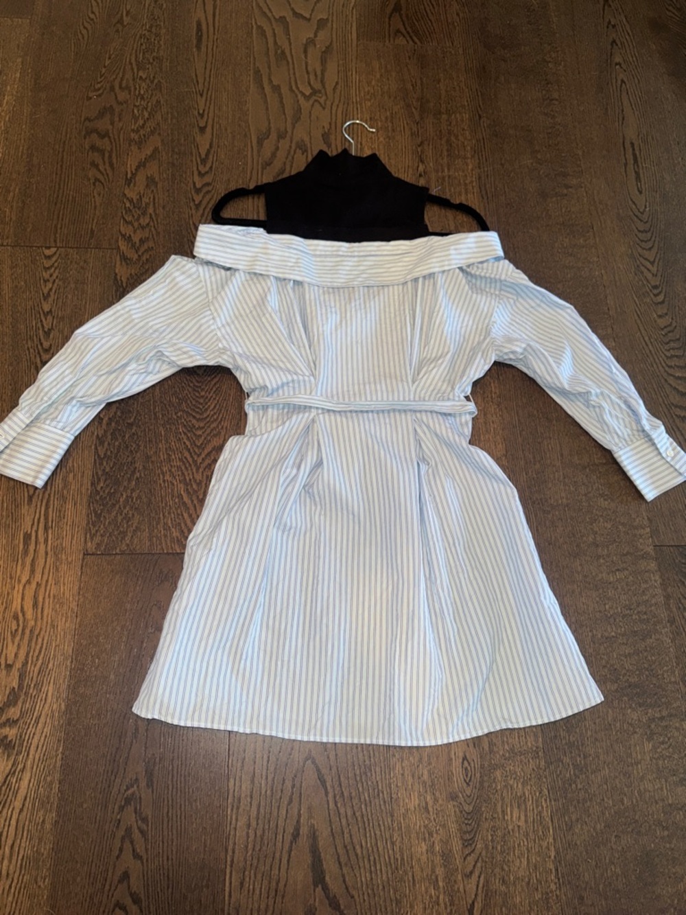 Maje - Striped trompe l'oeil shirt dress NWOT - Picture 6 of 10